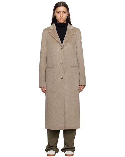 Loulou Studio Beige Mill Coat - Black