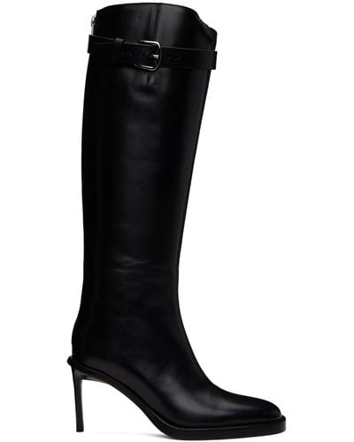 Ann Demeulemeester Edmunda Buckled Leather Knee Boots - Black