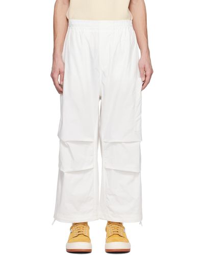 Sunnei Pantalon cargo blanc à cordons coulissants