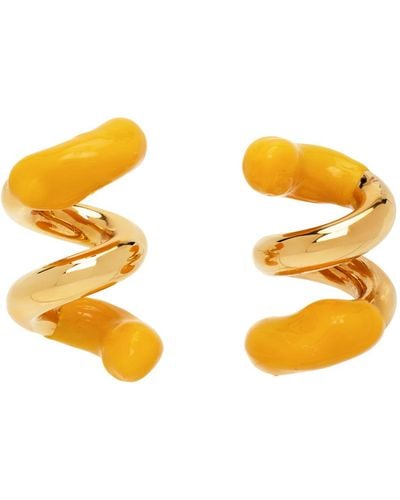 Sunnei Fusillo Rubberized Earrings - Yellow