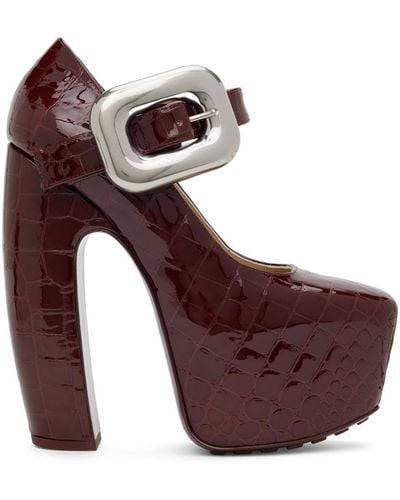 Bottega Veneta Chaussures à talon haut mostra rouges - Marron