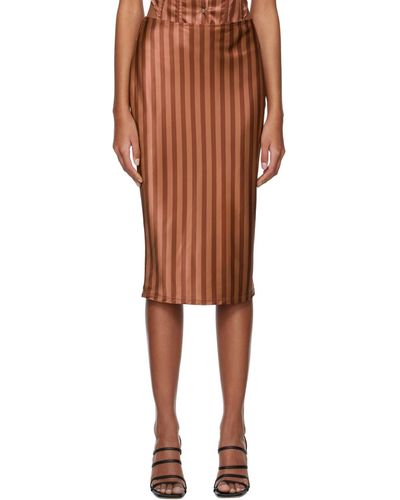 Miaou Ssense Workカプセルコレクション ブラウン Verona ミディアムスカート - ブラック