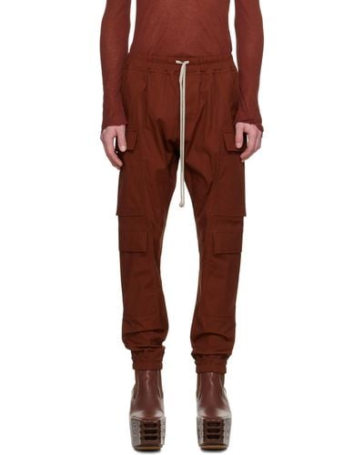 Rick Owens Burgundy Mastodon Mega Cargo Pants - Red
