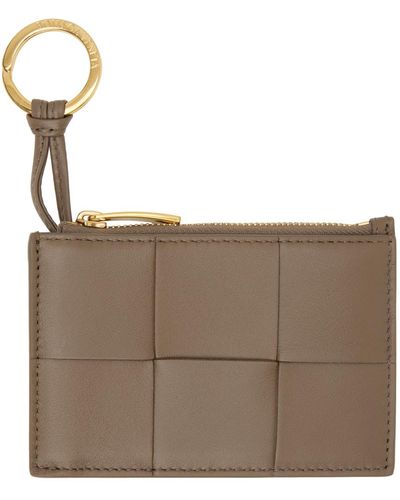 Bottega Veneta Porte-cartes cassette key taupe - Marron