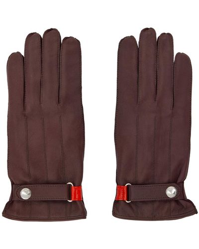 PS by Paul Smith Burgundy Strap Gloves - Purple