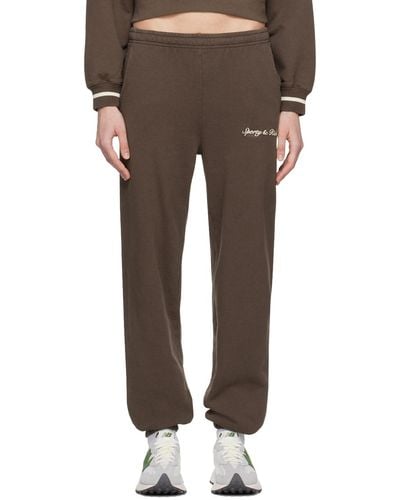 Sporty & Rich Sportyrich pantalon de survêtement syracuse brun - Marron