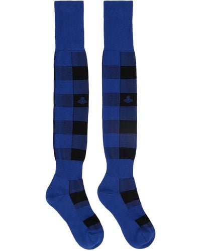 Vivienne Westwood Check Socks - Blue