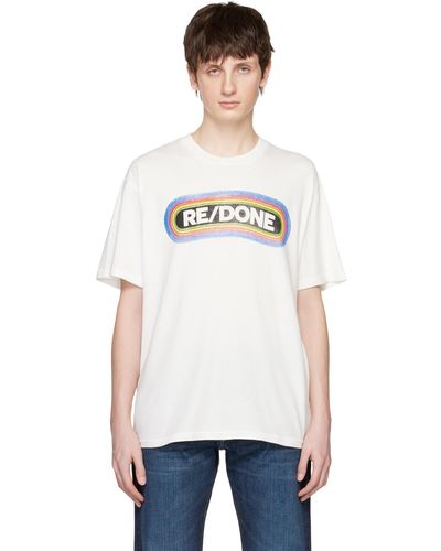 RE/DONE Off-white Loose Rainbow T-shirt