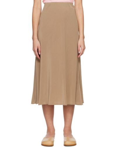 By Malene Birger Jupe midi flaiys brun clair - Neutre