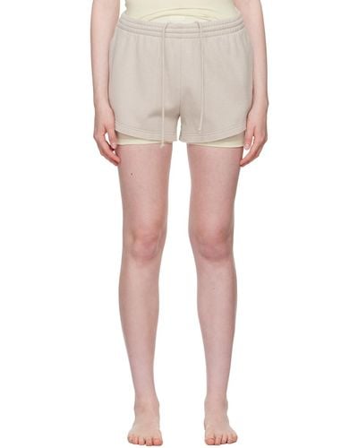 Skims Taupe Cotton Fleece Shorts - Multicolour