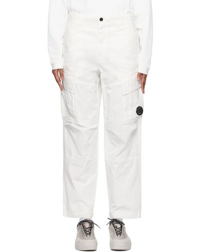 C.P. Company Pantalon cargo blanc à lentille