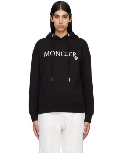 Moncler Black Embroidered Hoodie