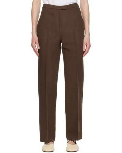 The Row Brown Wool Elia Pants