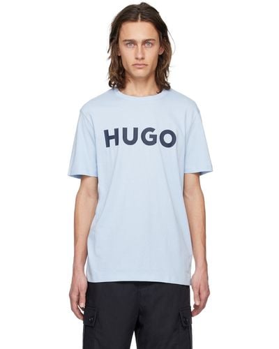 HUGO ブルー ボンディングロゴ Tシャツ
