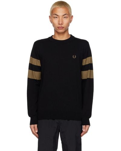 Fred Perry F Perry クルーネックセーター - ブラック