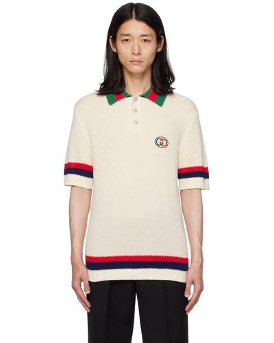 Gucci Knit Cotton Polo T-shirt With Web - Multicolor
