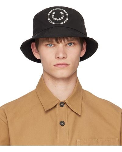 Fred Perry Circle Branding Bucket Hat - Brown
