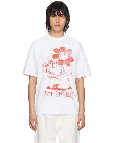 ONLINE CERAMICS T-shirt 'love is for giving' blanc - Rouge