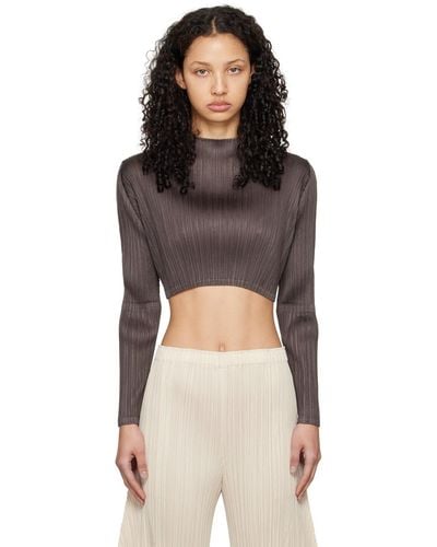 Pleats Please Issey Miyake Gray Monthly Colors January Turtleneck - Black