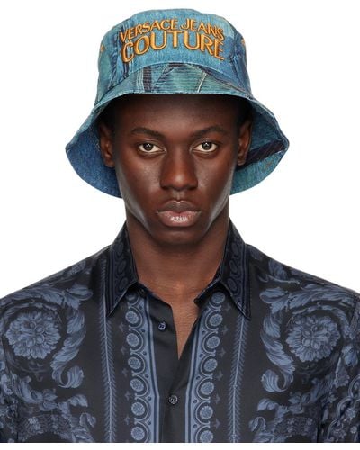 Versace Patchwork Denim Bucket Hat - Blue