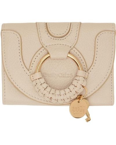 See By Chloé Beige Hana Compact Wallet - Natural