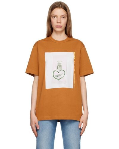 Helmut Lang Orange Photo T-shirt