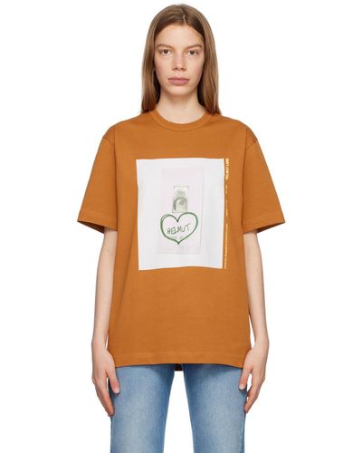 Helmut Lang T-shirt à image à logo - Orange