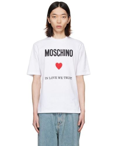 Moschino ホワイト 刺繍 Tシャツ