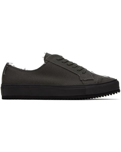 Yohji Yamamoto Grey Raw Edge Sneakers - Black