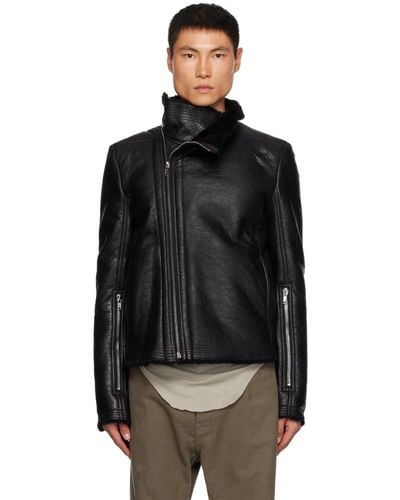 Rick Owens Black Bauhaus Shearling Jacket