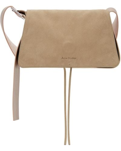 Acne Studios Taupe & Pink Leather Shoulder Bag - Multicolour