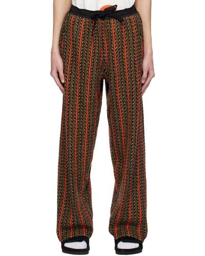 A PERSONAL NOTE 73 Striped Joggers - Brown