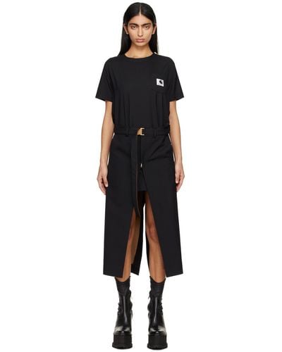 Sacai Black Carhartt Wip Edition Midi Dress