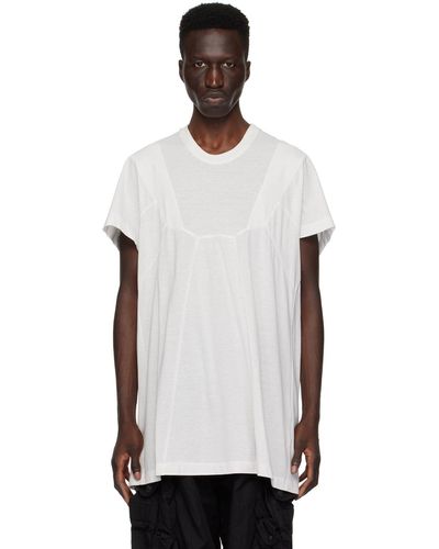 Julius T-shirt blanc cassé à panneaux - Noir
