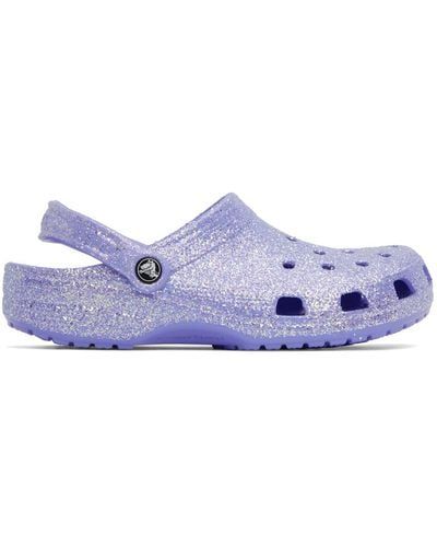 Crocs™ Purple Classic Glitter Clogs - Black