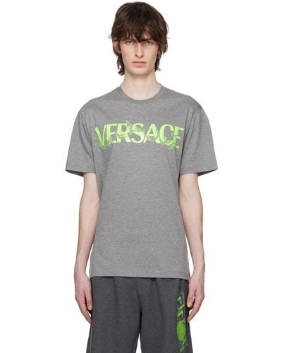 Versace グレー バロッコ Tシャツ - ブラック