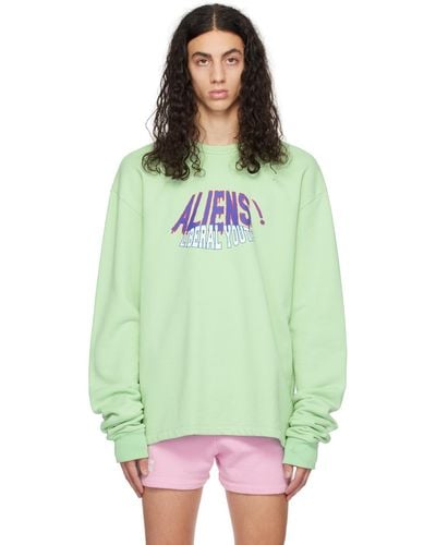 Liberal Youth Ministry Ssense Exclusive Aliens Sweatshirt - Green