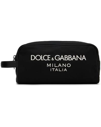 Dolce & Gabbana Pochette noire à logo caoutchouté