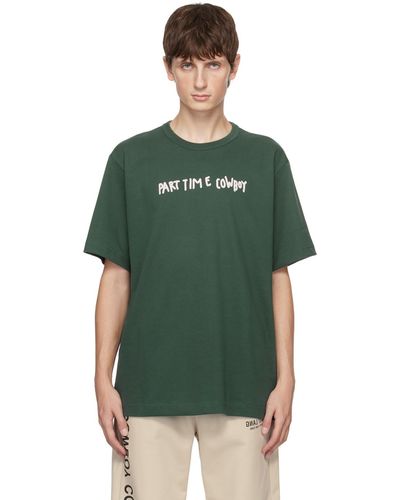 Helmut Lang T-shirt 'cowboy' vert à logo