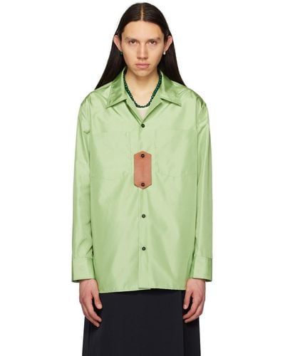 Jil Sander Green Button Shirt