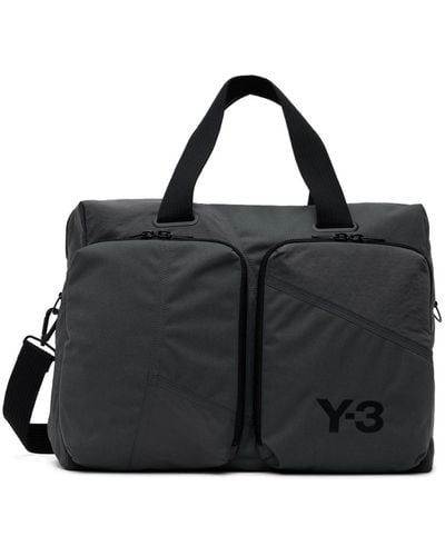 Y-3 Grey Holdall Duffle Bag - Black