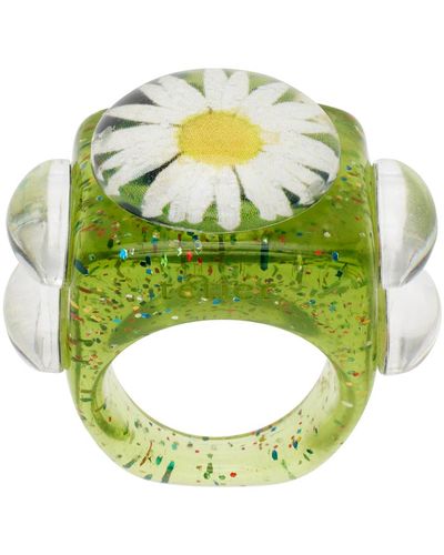 La Manso Bague iconic daisy verte édition tetier bijoux exclusive à ssense