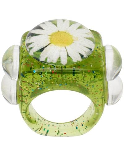 La Manso Ssense Exclusive Tetier Bijoux Edition Iconic Daisy Ring - Green