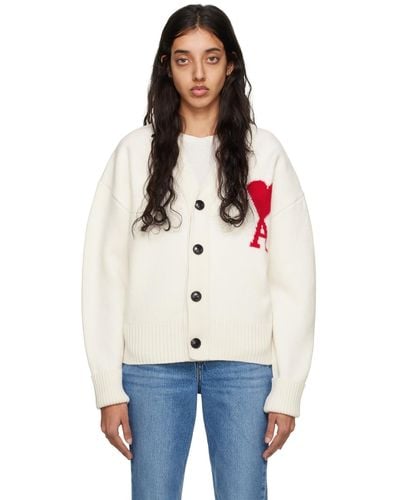 Ami Paris De Coeur Cardigan - White