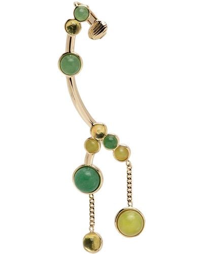 Chloé Boucle d'oreille sculpturale doré et vert - Multicolore