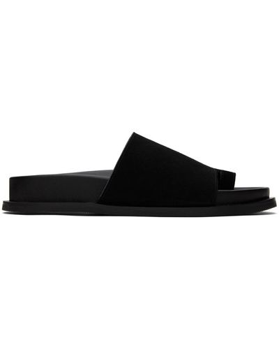 St. Agni + Net Sustain Loe Suede And Leather Slides - Black