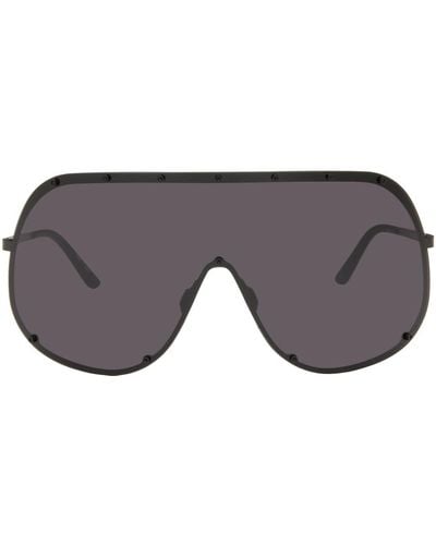 Rick Owens Black Shield Sunglasses - Grey