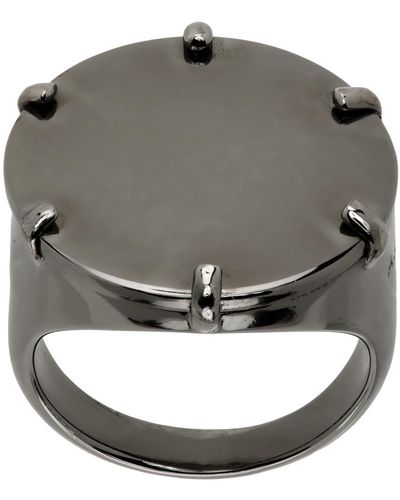 A.P.C. . Gunmetal Eloi Ring - Black