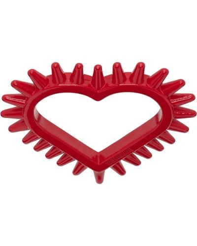 we11done Small Spike Heart Ring - Red
