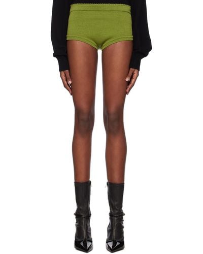 Dries Van Noten Green Fitted Shorts - Black